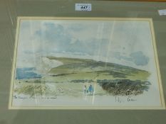 Hugh Casson 
Limited edition prints
"Tennyson Down, Isle of Wight", cliff face,