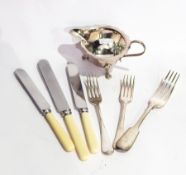 Quantity of silver plate cutlery to include serving spoons, dinner forks, dessert spoons,