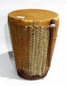 Carved string and percussion instrument of Eastern style and a hide drum (2)
