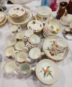 Large quantity Royal Worcester "Evesham" pattern dinnerware including plates, bowls, flannel dishes,