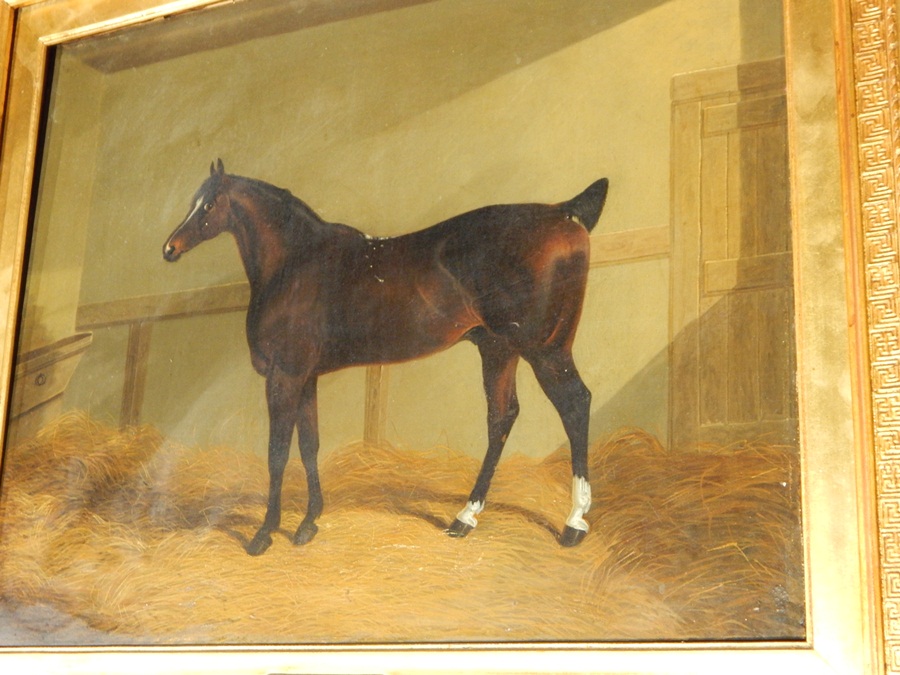 Attributed to J F Herring Senior (1795-1865)
Oil on canvas 
Horse in stable, 51cm x 41cm  Live