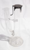 Victorian silver capped cut glass tall neck claret jug,