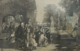 Henry Lemon 
Engraving 
"Punch", street scene of a crowd watching a Punch and Judy show,