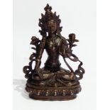 Bronzed metal model of a Hindu Goddess,