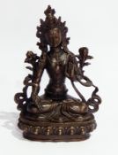 Bronzed metal model of a Hindu Goddess,