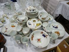 Large quantity Royal Worcester "Evesham" pattern dinnerware including plates for eight,