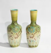 Pair 19th century Doulton Lambeth Slaters stoneware vases,