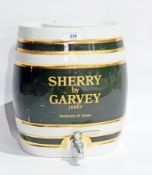 Ceramic oval spirit barrel, "Sherry by Garvey",