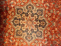 Persian style wood rug, red ground,