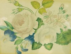 Set of three 19th century watercolours 
Floral still life studies,