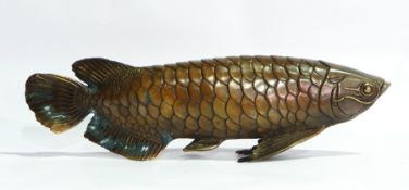 Bronzed metal model of a fish,