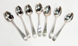Seven Georgian and later silver teaspoons, various, 4.5oz approx.