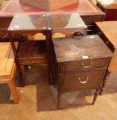 Pair of side tables with middle platform and frieze drawer,