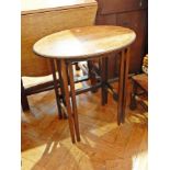 Mahogany oval top nest of two tables with reeded edge, on square legs,