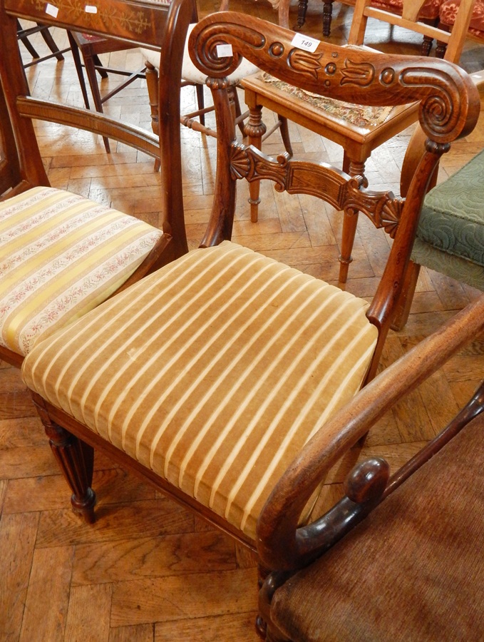 19th century oak chair on tapering reeded legs