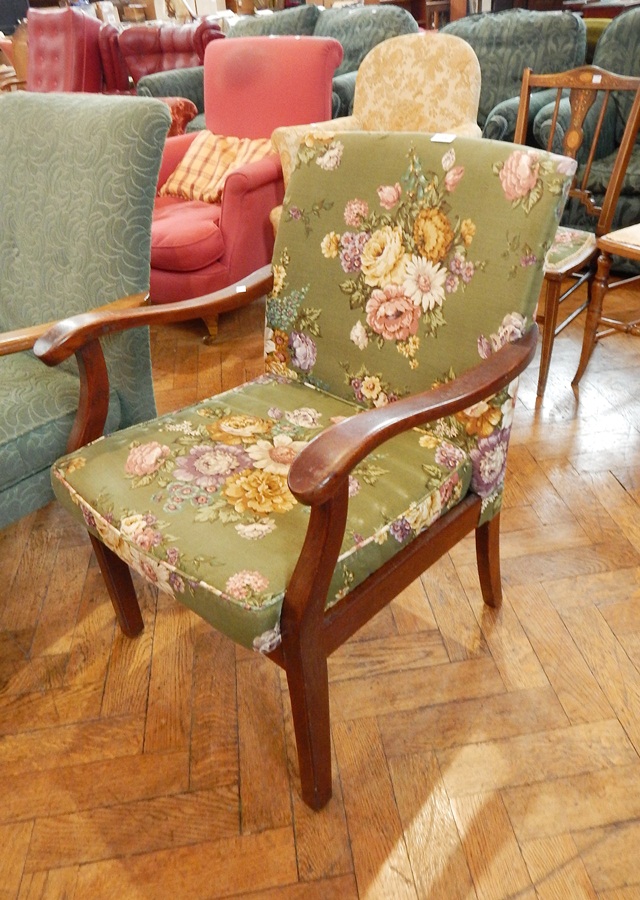 20th century armchair with upholstered seat and back, - Image 2 of 2
