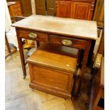 A 19th century rectangular mahogany side table with two frieze drawers,
