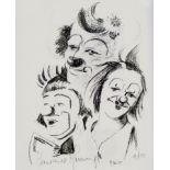 Margaret Murray
Pair limited edition prints
Two clowns, one in pointed hat and one in bowler hat,