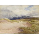 Charles James Adams (1859-1931)
Watercolour
Sand dunes under a stormy sky, unframed,