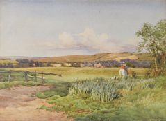 Charles James Adams (1859-1931)
Watercolour
"Going to the Hay Fields, Sussex",