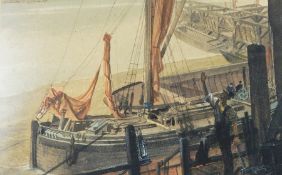 Sidney C Upton RA (20th century) 
Watercolour drawings
Barges under Putney Bridge,