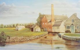Two Limited Edition colour prints after J M Clark "The Mill at Lower Slaughter" and "Bibury,