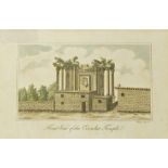 Pair of framed sections of relief moulded plaques after a Greek temple frieze and a pair of