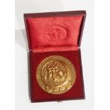 Bronze commemorative medallion after X S Tourte 1858, Champagne Mercier Epernay moulded decoration,