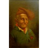 Late 19th century school  
Oil on canvas
Portrait of an old man smoking a pipe,