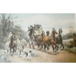 Two late 19th Century hand coloured prints of coaching and hunting scenes - "Hounds First" and