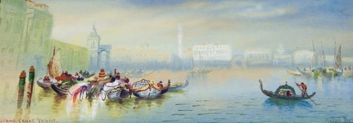 Late 19th Century watercolour drawing
"The Grand Canal, Venice" signed indistinctly,