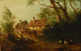 19th century Continental school
Oil on panel
A pair of oils, cottages in a wooded landscape,