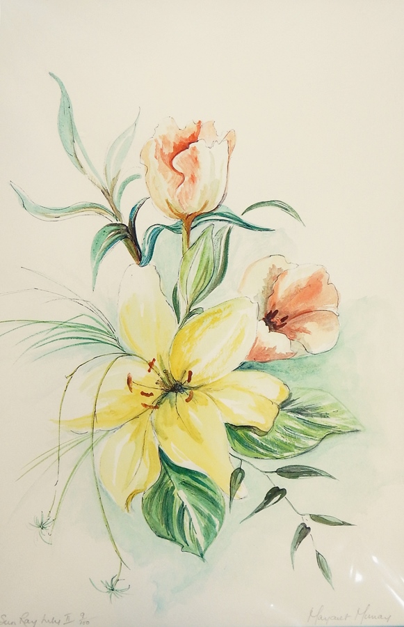 Margaret Murray 
Two limited edition prints
"Sun Ray Lily I", 8/100, signed in pencil,