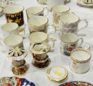 Various commemorative mugs by Copeland, Coalport, Spode Ironstone plate,