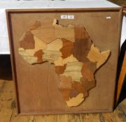 Multiple wood panel of Africa