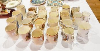 A large collection of Coronation mugs including George VI, George V, Edward VIII,