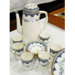 Royal Worcester part coffee service, six coffee cans and saucers,