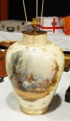 Continental pottery vase converted as table lamp,