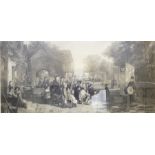 Henry Lemon 
Engraving 
"Punch", street scene of a crowd watching a Punch and Judy show,