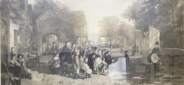 Henry Lemon 
Engraving 
"Punch", street scene of a crowd watching a Punch and Judy show,