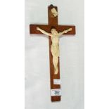 Plaster model of the crucifix on wooden cross