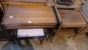 A modern teak side table, with frieze drawer,