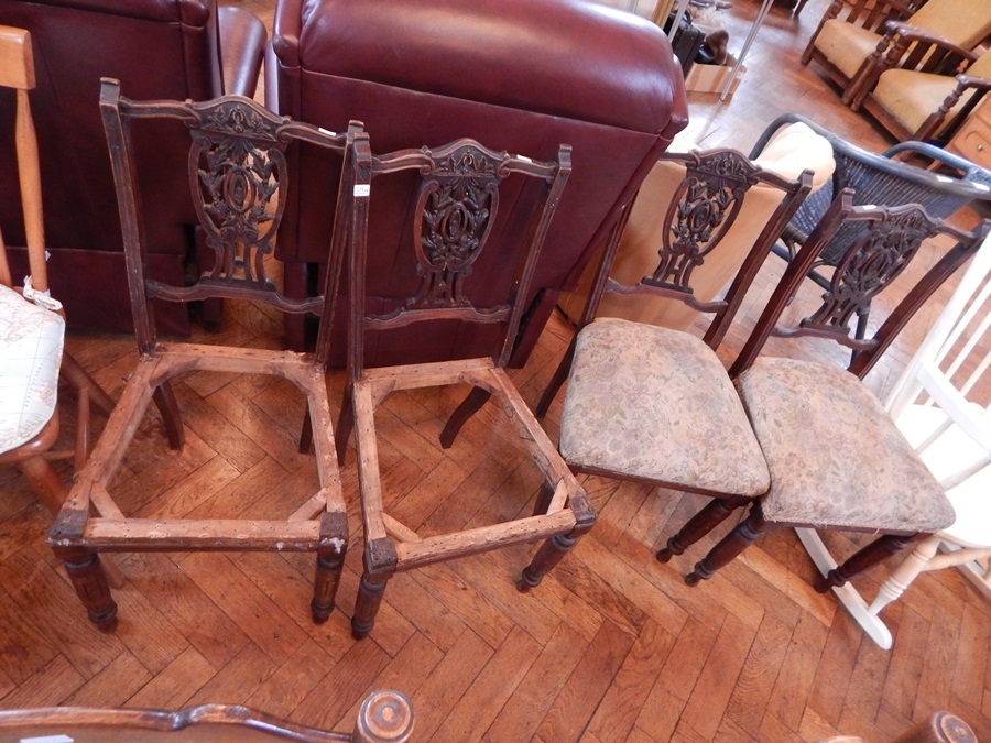 Four carved chairs,