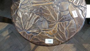 Three foliate carved side tables with undershelf,