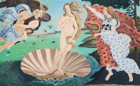 Unattributed 
Oil on canvas 
"Birth of Venus" after Botticelli,