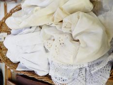 A silk baby gown, a silk baby cape, a cotton ribbon embroidered dress with matching cape,
