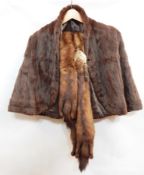 A squirrel cape, a musquash stole and various fur tippets, etc.