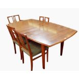 Modern 20th century teak Gordon Russell extending dining table,
