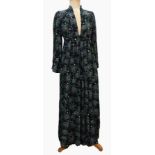 An Ossie Clark 1970's crepe maxi-dress labelled "Ossie Clark for  Radley", size 12 - 36"/91cm,