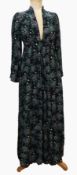 An Ossie Clark 1970's crepe maxi-dress labelled "Ossie Clark for  Radley", size 12 - 36"/91cm,
